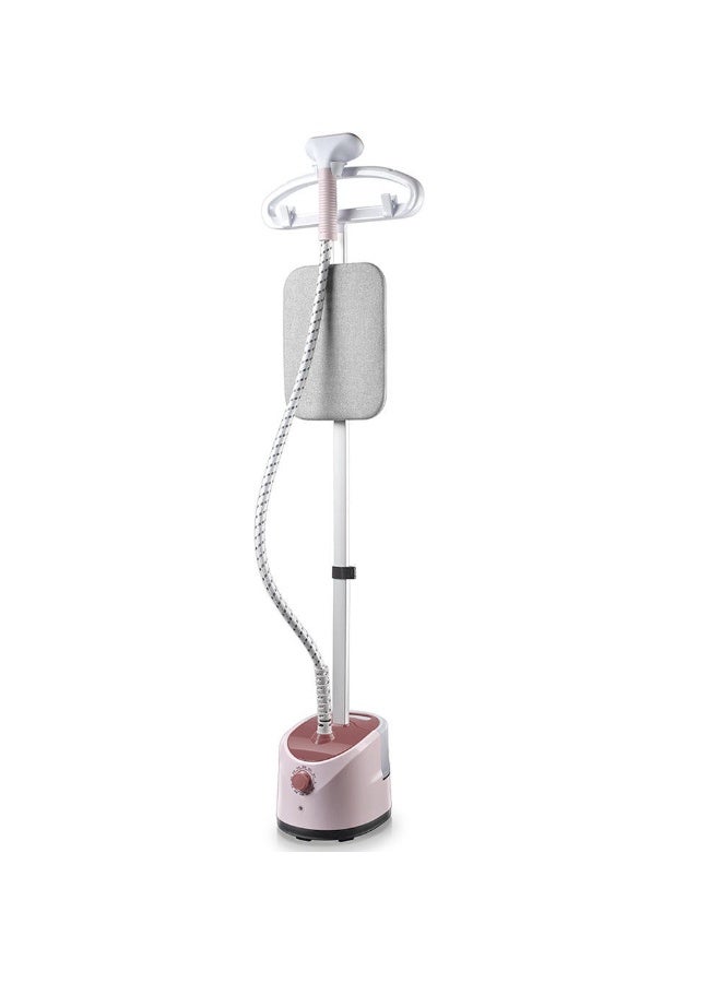 Multifunctional Standing Garment Steamer with Built-in Ironing Board & Hanger, 2000W High Power, Pink/White - Image 2